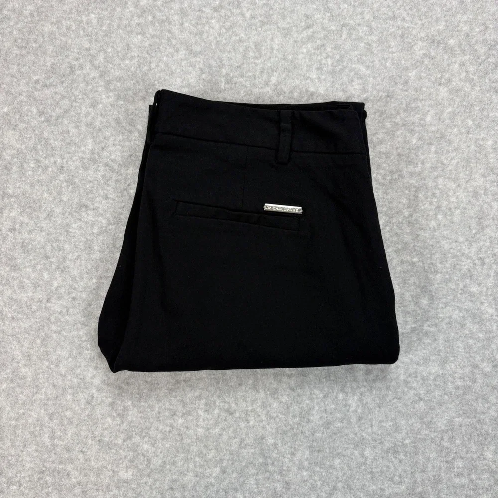 Michael Kors Dress Pants Womens Size 4 Black Tapered Ankle Stretch Slacks Career